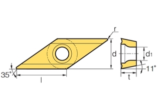 Пластина Korloy VPET 080202MFR-KM PC8110