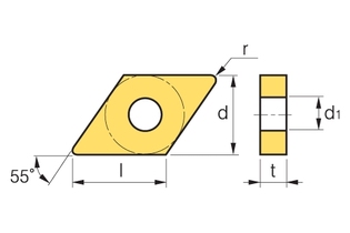 Пластина Korloy DNMG 150612-VR NC6215