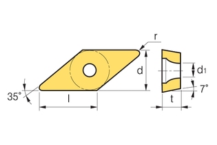 Пластина Korloy VCMT 080202-VF NC3010