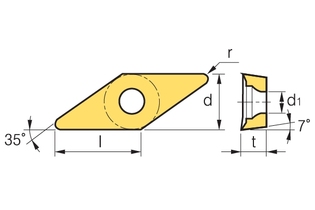 Пластина Korloy VCGT 220530-AR H01