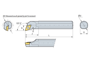Державка Korloy A10H-SDQCR/L-07