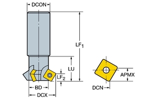 R215.64-32V50-4512 Фреза для обработки фасок U-Max® (sandvik)