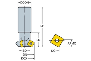 R215.64-36A32-6012 Фреза для обработки фасок U-Max® (sandvik)