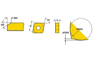 CNGX1204L025-18AXA 7014 Режущая пластина T-Max® P для точения (sandvik)