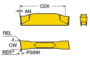 R123G2-0300-1001-CS 1125 Режущая пластина CoroCut® 1-2 для отрезки (sandvik)