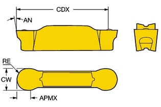 N123H2-0450-RO 1125 Режущая пластина CoroCut® 1-2 для профильной обработки (sandvik)