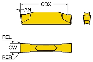 N123K2-0635-0005-GF 1125 Режущая пластина CoroCut® 1-2 для обработки канавок (sandvik)