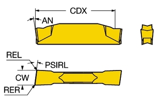 L123G2-0300-1001-CS 1125 Режущая пластина CoroCut® 1-2 для отрезки (sandvik)