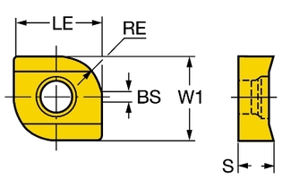 L331.1A-11 50 63H-WL1025 Режущая пластина для трехсторонней дисковой фрезы CoroMill® 331 (sandvik)