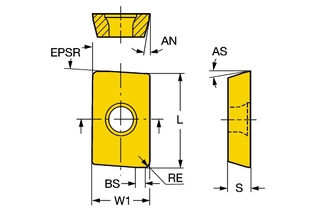 R215.44-15T324M-WL 4030 Режущая пластина U-Max® для фрезерования (sandvik)