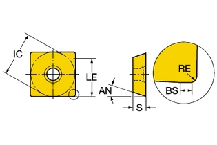 R290-12T308E-PL 1030 Режущая пластина CoroMill® 290 для фрезерования (sandvik)