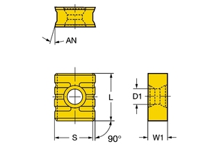 215.3-1211-1-11 4040 Режущая пластина T-Max® Long edge для фрезерования (sandvik)