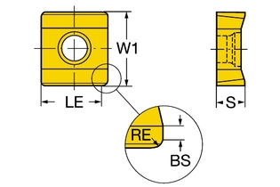N331.1A-04 35 05H-WL1025 Режущая пластина для трехсторонней дисковой фрезы CoroMill® 331 (sandvik)