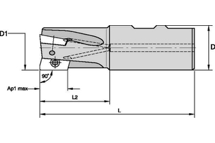 Mill 1-14™ End Mills • Weldon Shank • Метрическая система 2478642 32A04R050B32SED14 M1D032ME1404W032L110 kennametal