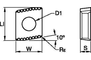 KSEM PLUS™ • Outboard Insert • DFC-DS Geometry 6573277 DFC05T312D32DS DFC05T312D32DS kennametal