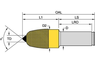Хвостовик 52 мм (2.06) • Тяжелый 4095636 AM962HD HF 3.75R AM962HD HF 3.75R kennametal