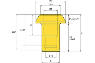 43mm Series 2539406 U170K225R IH SLEEVE U170K225R IH SLEEVE kennametal