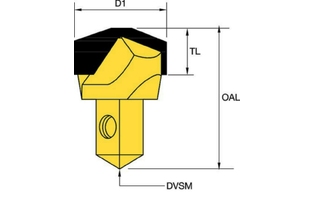 Диаметр бура 25 мм (1) • Квадратный хвостовик 0.375 1187664 KV21 KV21 kennametal