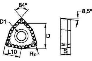KSEM PLUS™ • Outboard Insert • DFT-DS Geometry 6573319 DFT090508D63DS DFT090508D63DS kennametal