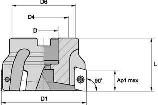 Mill 1-14™ Shell Mills • Метрическая система 2478689 63A07RS90ED14D M1D063ME1407S022L040 kennametal