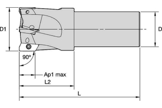 Mill 1-14™ End Mills • Cylindrical Shank • Метрическая система 3348765 32A03R050A32SED14 M1D032ME1403C032L050 kennametal