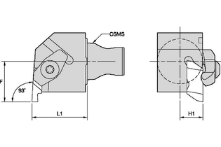 NE 93° • KM20/KM25 Mini Cutting Units 2399494 KM25NER330 KM25NER330 kennametal
